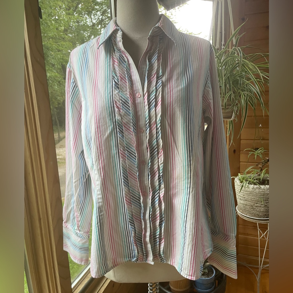 Pendleton Ruffle Button Down Top